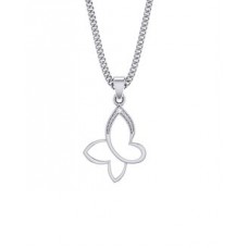 14k white gold pendant without chain embellished with real diamonds