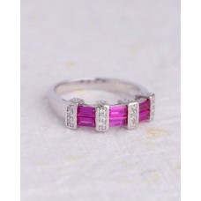 Classic Pink and White Zircon Ring