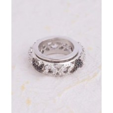 Monochrome Band Ring with Silver Plating