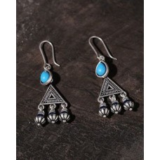Moksha Triangles Blue Stone Earrings