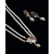 Tiny Lotus Brass Ombre Necklace Set