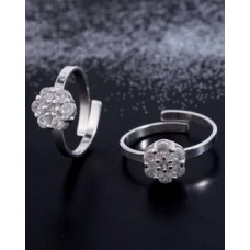 Floral Gemstones Embellished Toe Rings