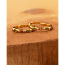 CZ Gems Adorned Brass Toe Rings
